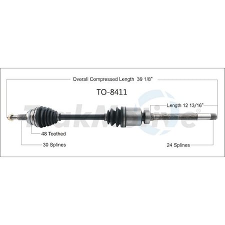 Surtrack Axle Cv Axle Shaft, To-8411 TO-8411